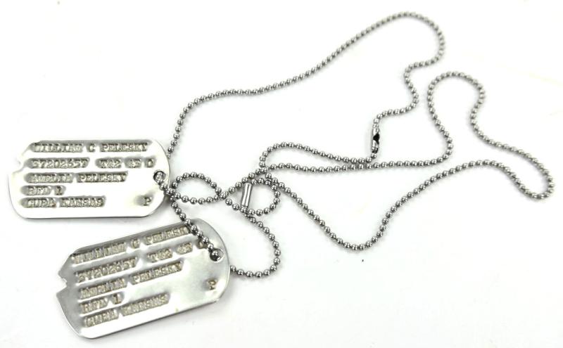 US WW2 Dog-Tag set of 'William C. Pelesky'