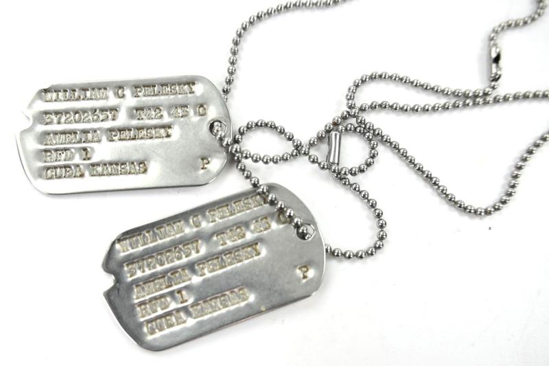 US WW2 Dog-Tag set of 'William C. Pelesky'
