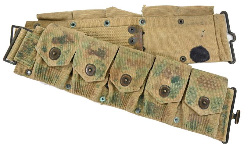 US WW1 (WW2 USED) Camouflaged M-1903 Springfield Cartridge Belt