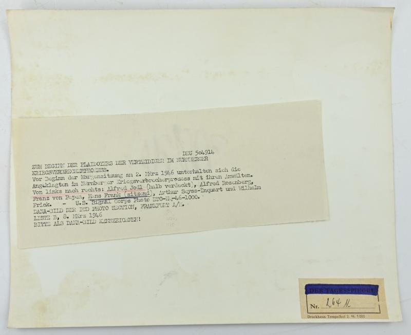 Allied Nuremberg War Trail Press Photo