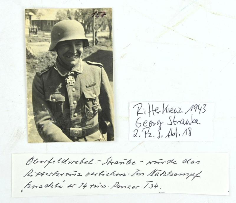 German WH Knight's Cross Awarded Picture 'Oberfeldwebel George Straube'