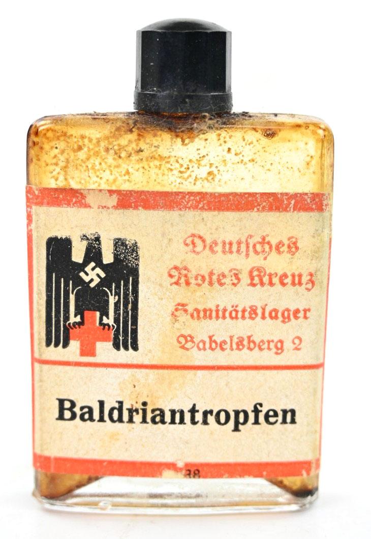 German DRK Medical Bottle of 'Baldriantropfen'