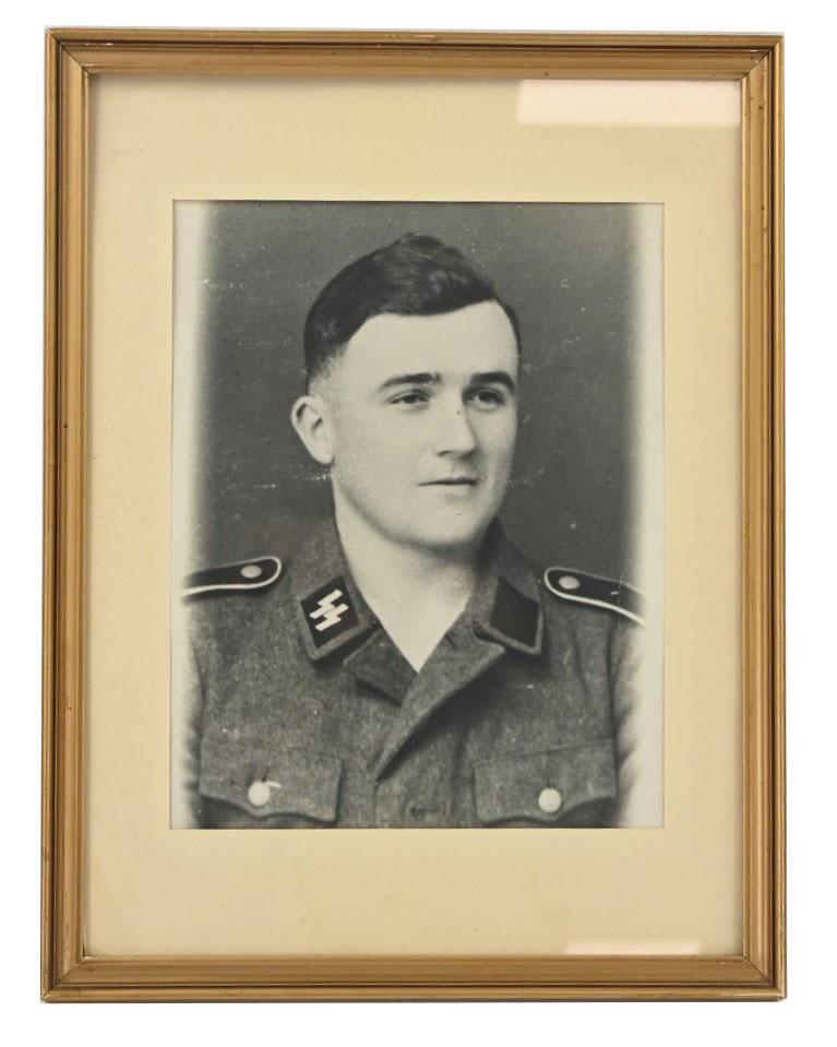 German Waffen SS Large Portrait Picture in Frame
