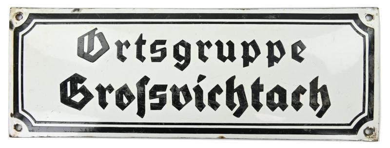 German NSDAP Enamel Plate 'Ortsgruppe Gorssvinchtach'