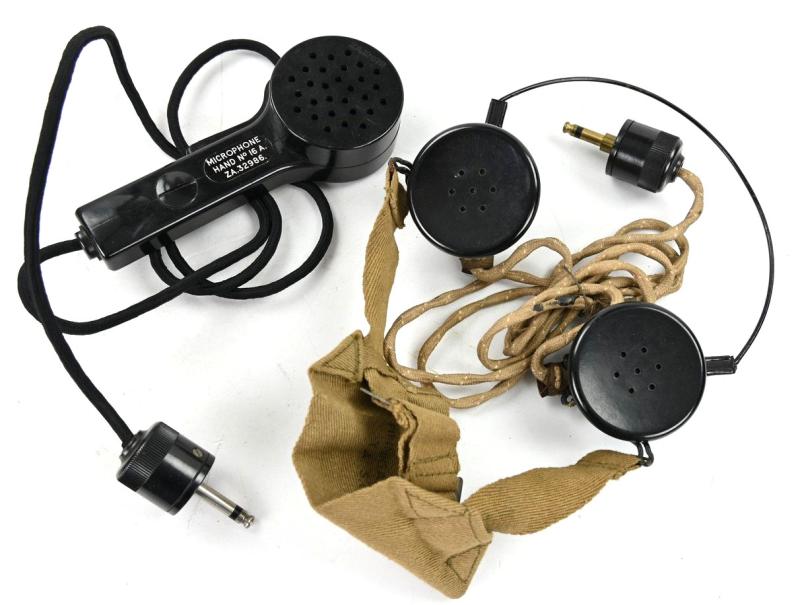 British WW2 Wireless 38 Microphone and Headphone Set