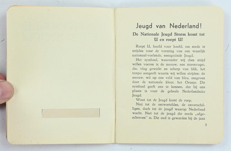 Dutch NJS 'Nationale Jeugdstorm' Pocket Booklet