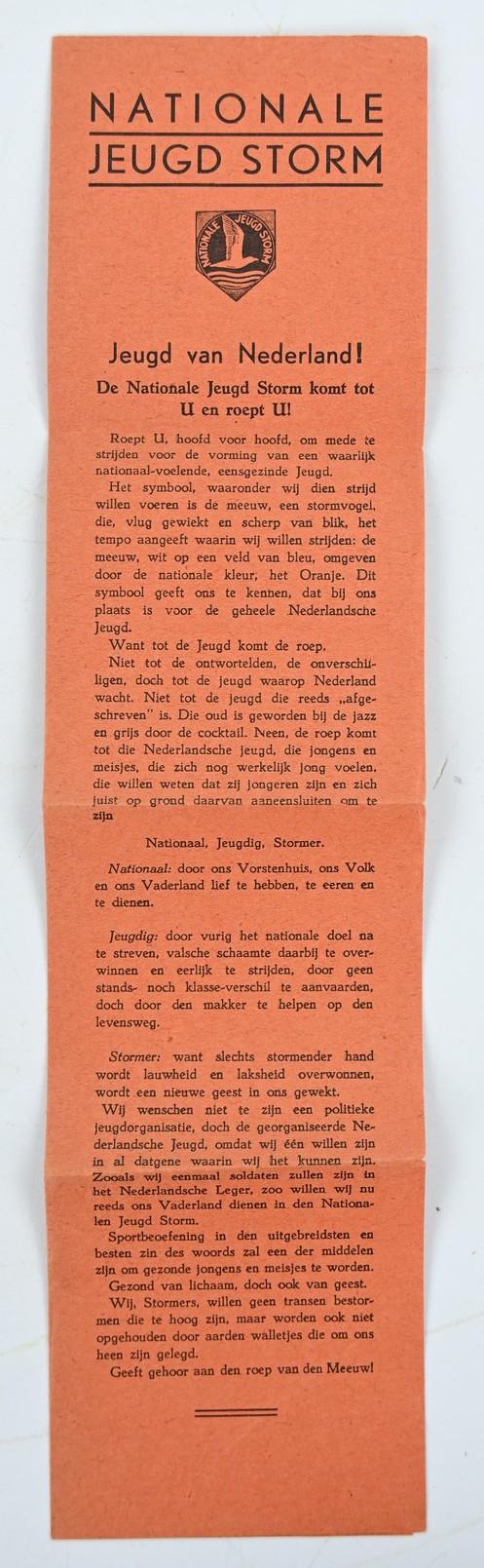 Dutch NJS 'Nationale Jeugdstorm' Pocket Booklet