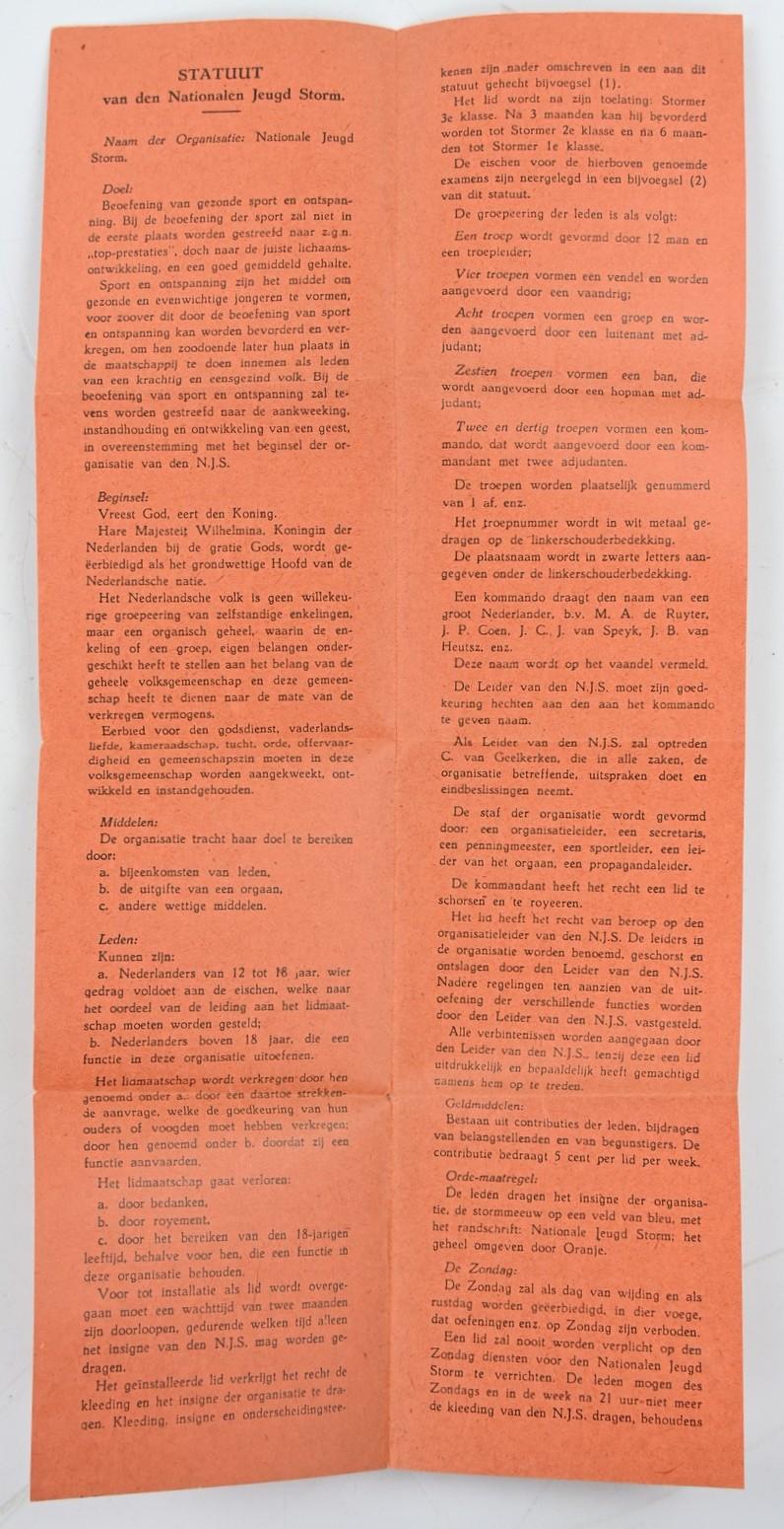 Dutch NJS 'Nationale Jeugdstorm' Pocket Booklet