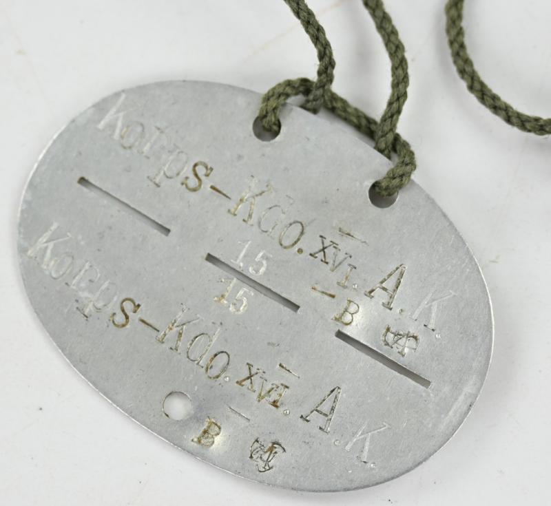 German WH Dog-Tag 'Korps-Kdo XVI A.K.'