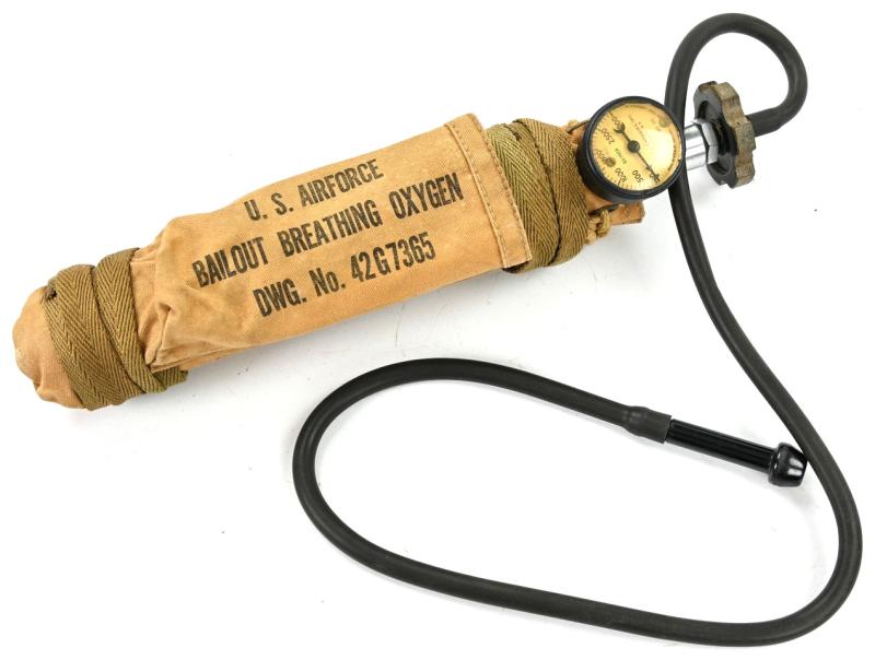 USAAF WW2 H-1 Bailout Oxygen Bottle and carrier