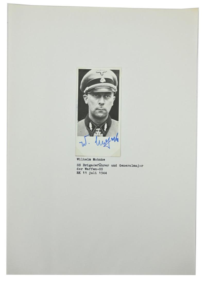 Signature of Waffen-SS Knight's Cross Recipient Wilhelm Mohnke