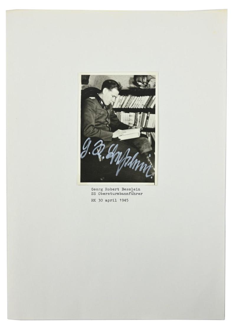 Signature of Waffen-SS Knight's Cross Recipient Georg Robert Besslein