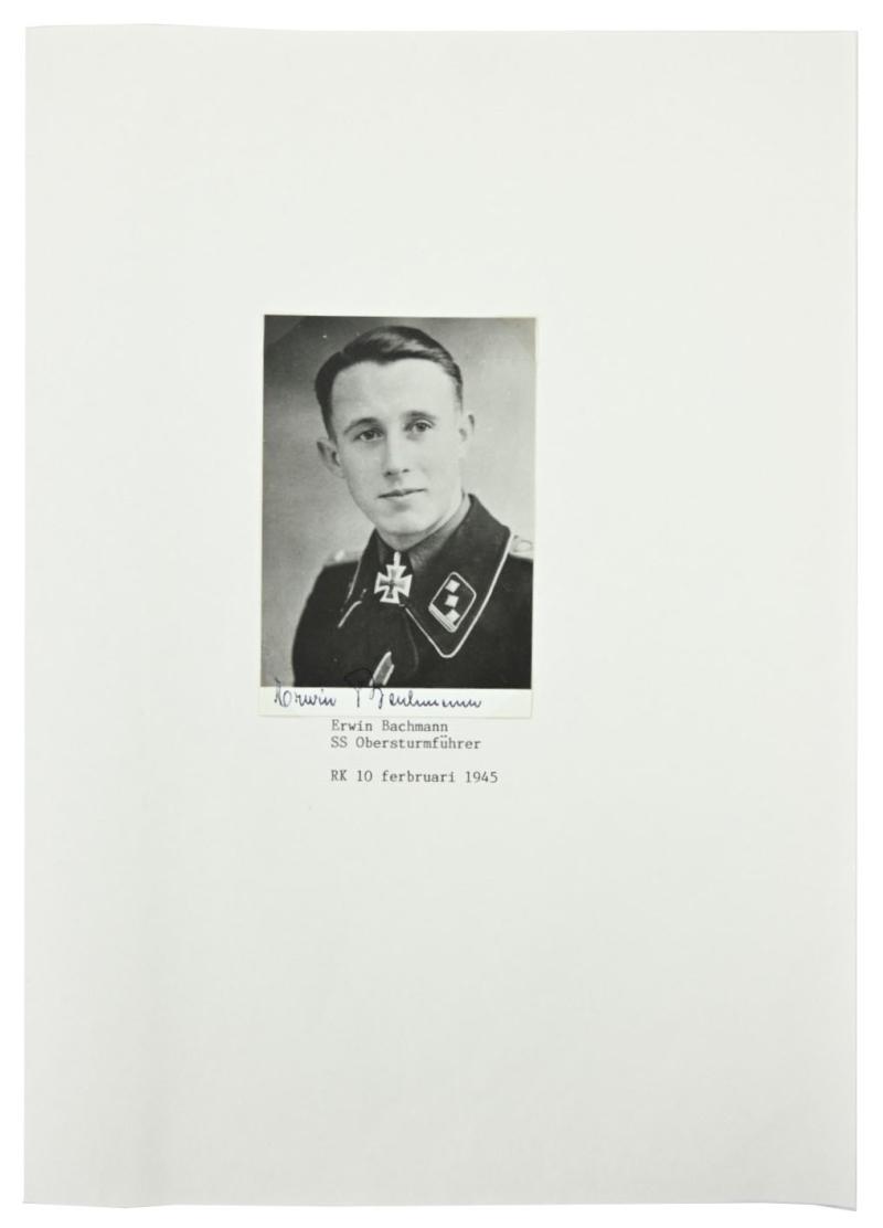 Signature of Waffen-SS KC Recipient 'Erwin Bachmann'