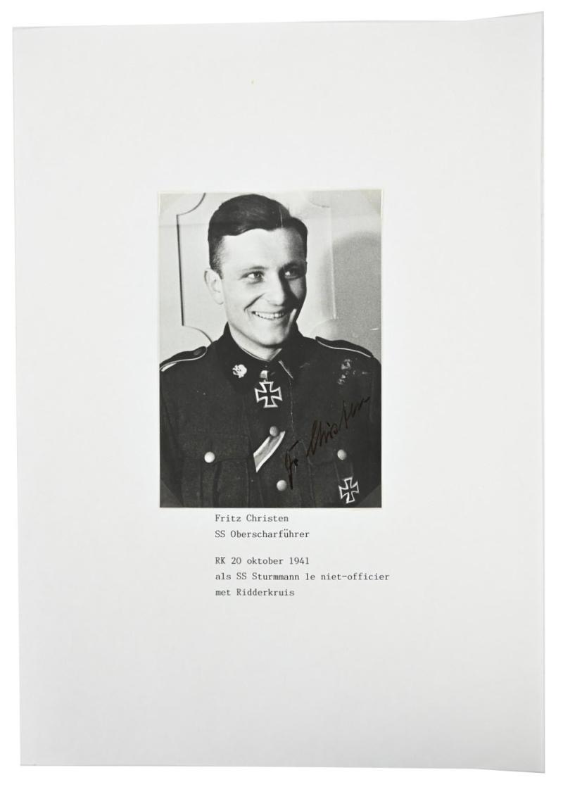 Signature of Waffen-SS Knight's Cross Recipient Fritz Christen