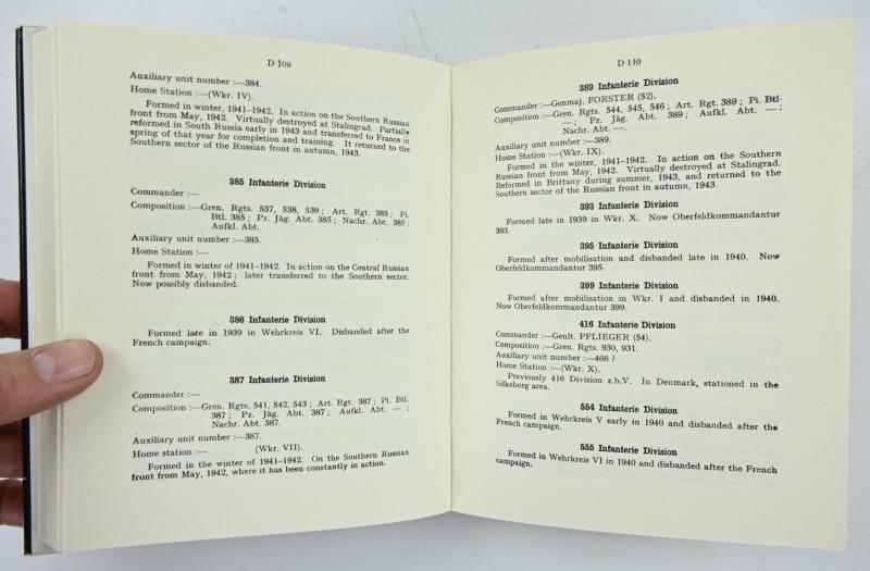 German Book 'German order of battle, 1944: the regiments, formations and units of the German ground forces