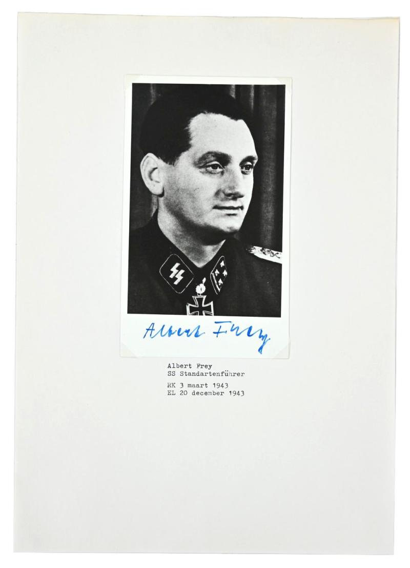 Signature of Waffen-SS KC& OLC Recipient 'Albert Frey'
