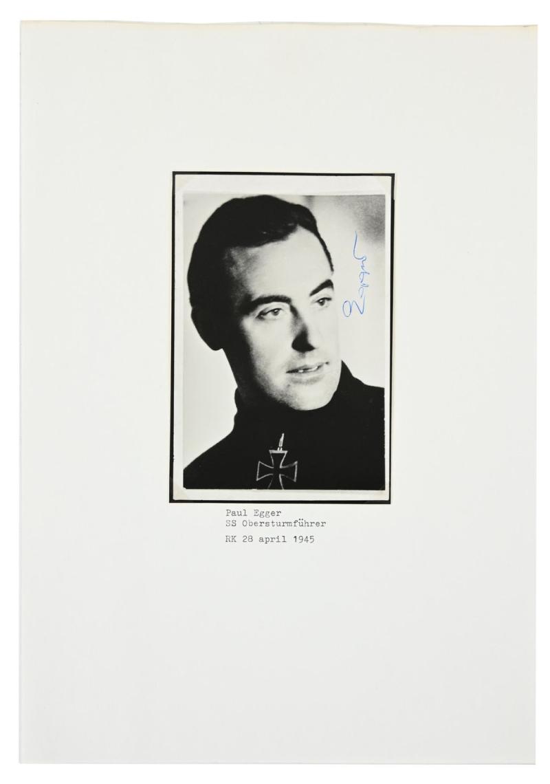 Signature of Waffen-SS KC Recipient 'Paul Egger'
