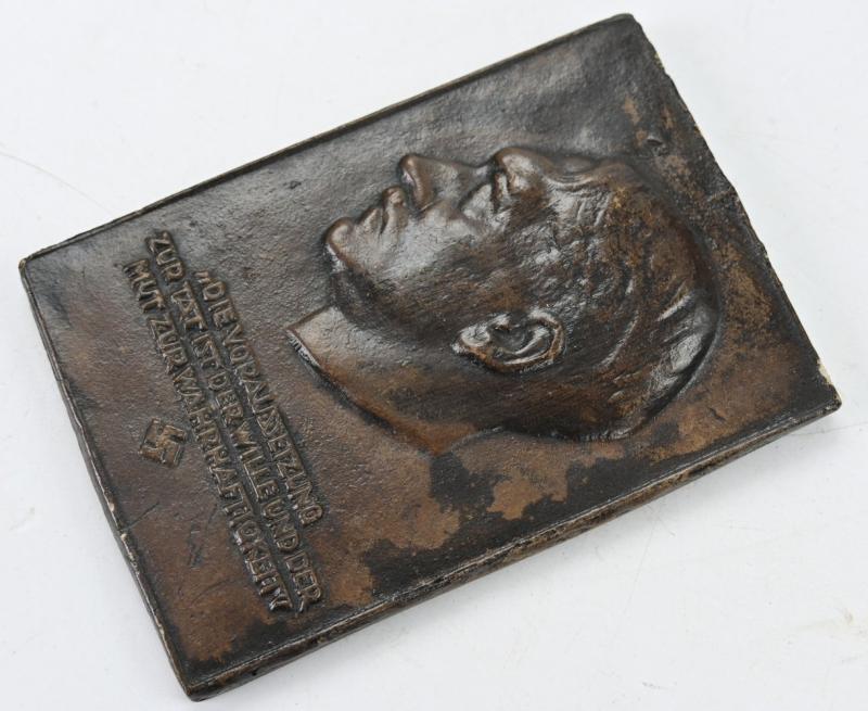 German Third Reich Era Adolf Hitler Plaque