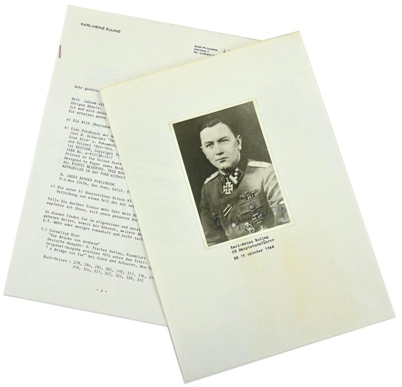 Signature of Waffen-SS KC Recipient 'Karl-Heinz Euling'