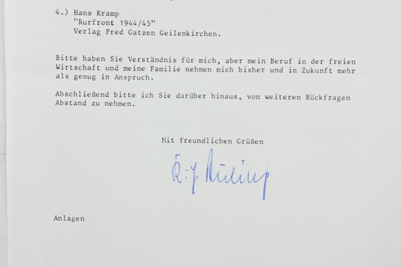 Signature of Waffen-SS KC Recipient 'Karl-Heinz Euling'