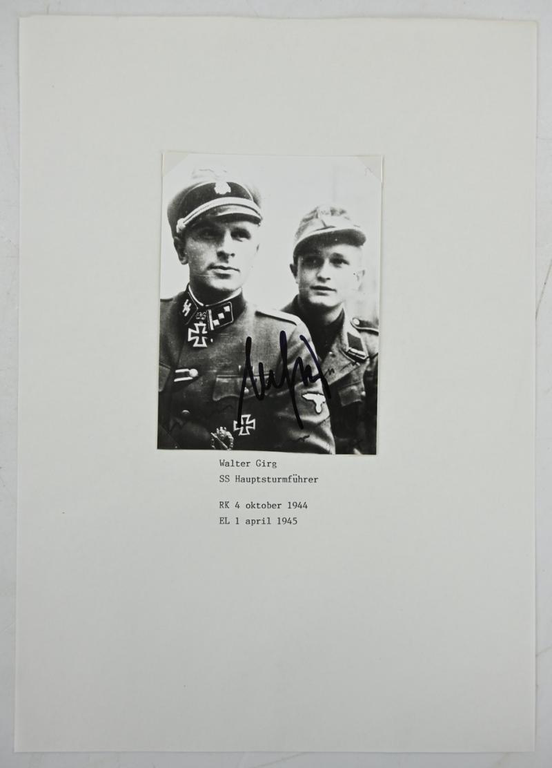 Signature of Waffen-SS RC&OLC Recipient Walter Girg