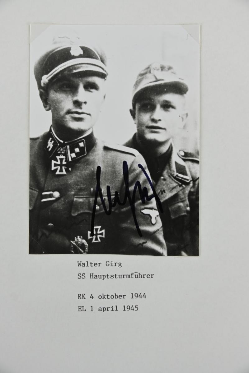 Signature of Waffen-SS RC&OLC Recipient Walter Girg