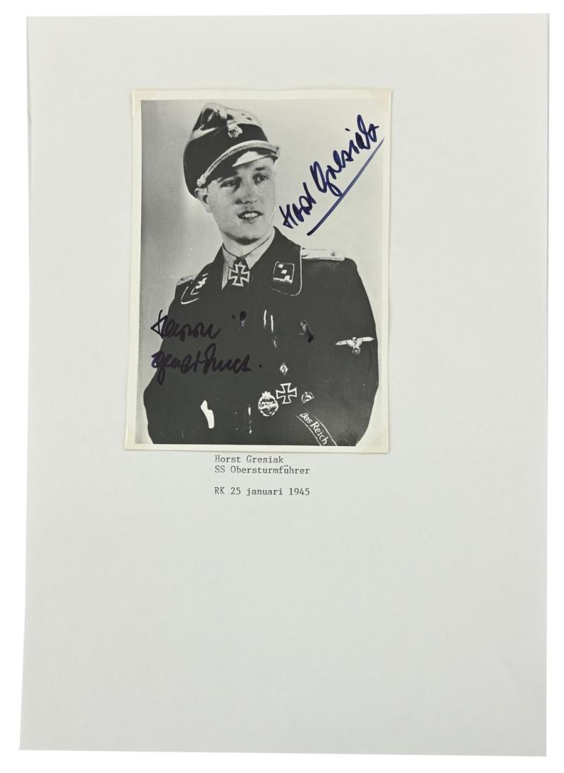 Signature of Waffen-SS KC Reciepient Horst Gresiak