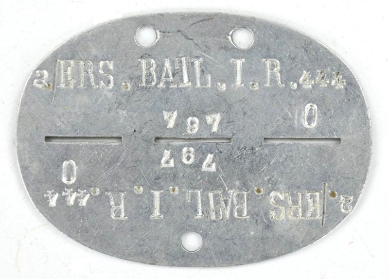 German WH Dog-Tag 2./Ers.Battl. I.R. 444