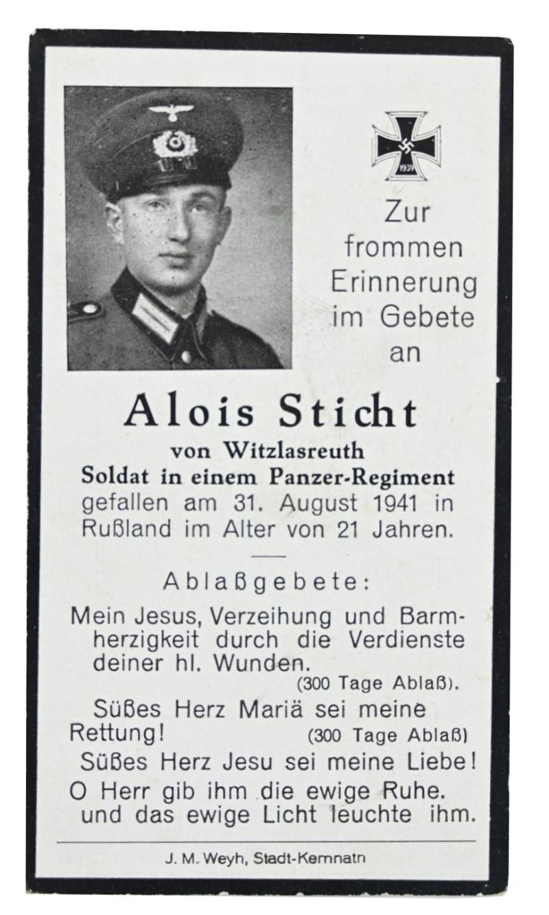 German WH Deathcard Panzer-Regiment Soldier