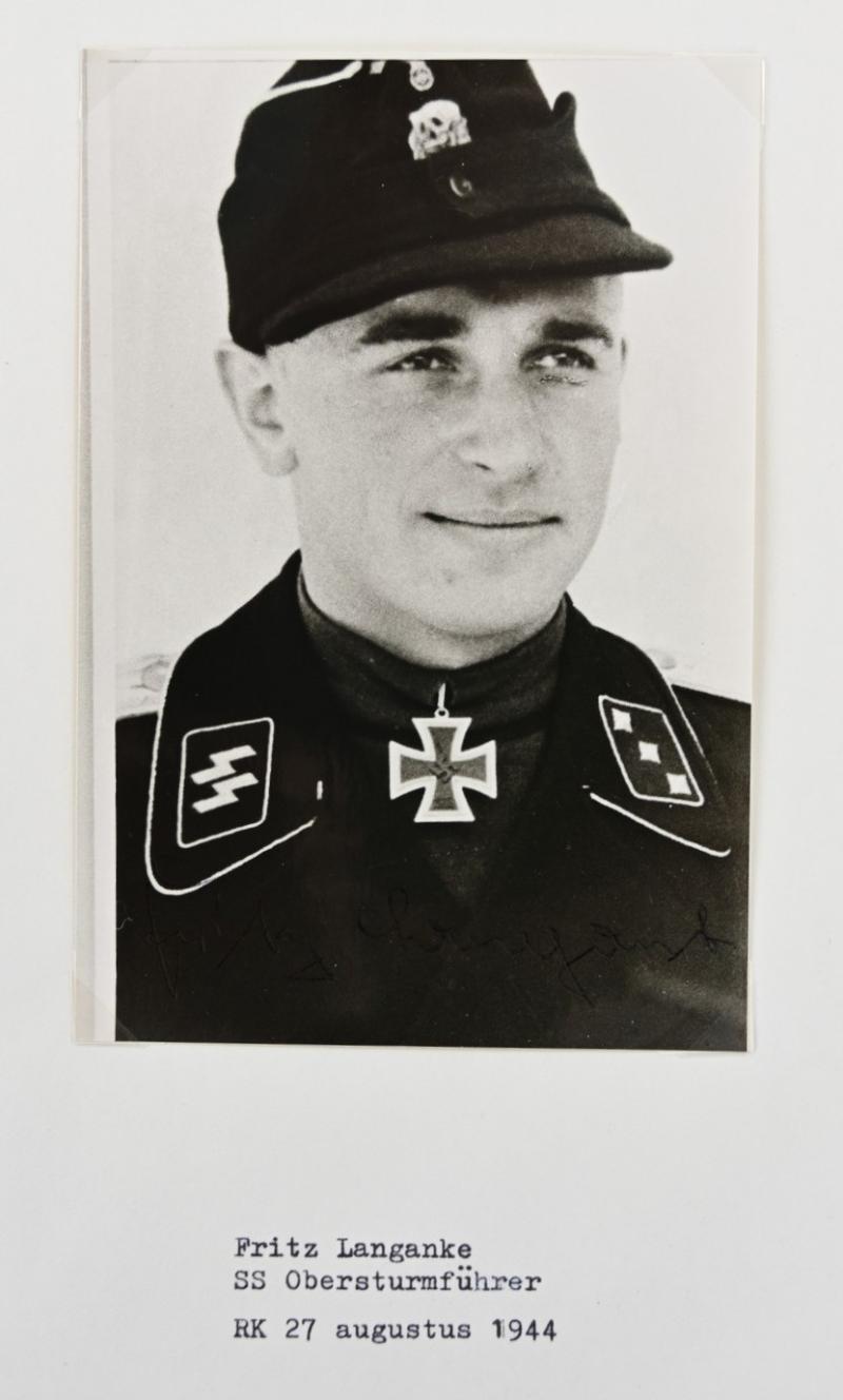 Signature of Waffen-SS KC Recipient 'Fritz Langanke'