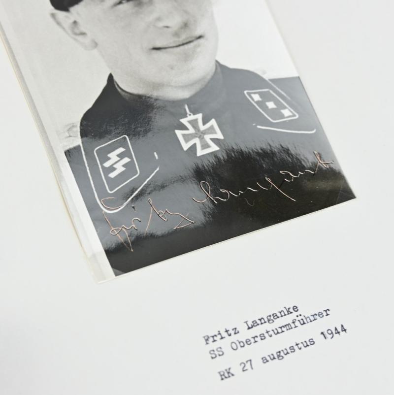 Signature of Waffen-SS KC Recipient 'Fritz Langanke'