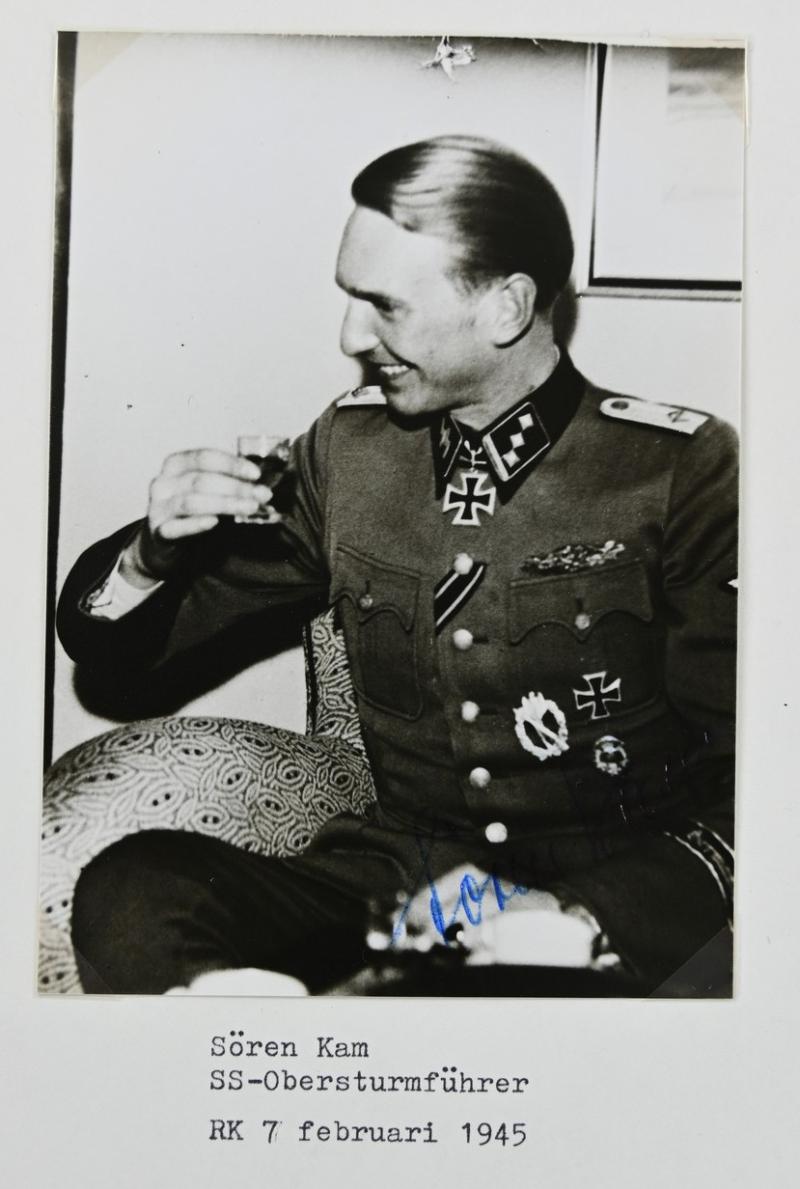 Signature of Waffen-SS KC Recipient 'Søren Kam'