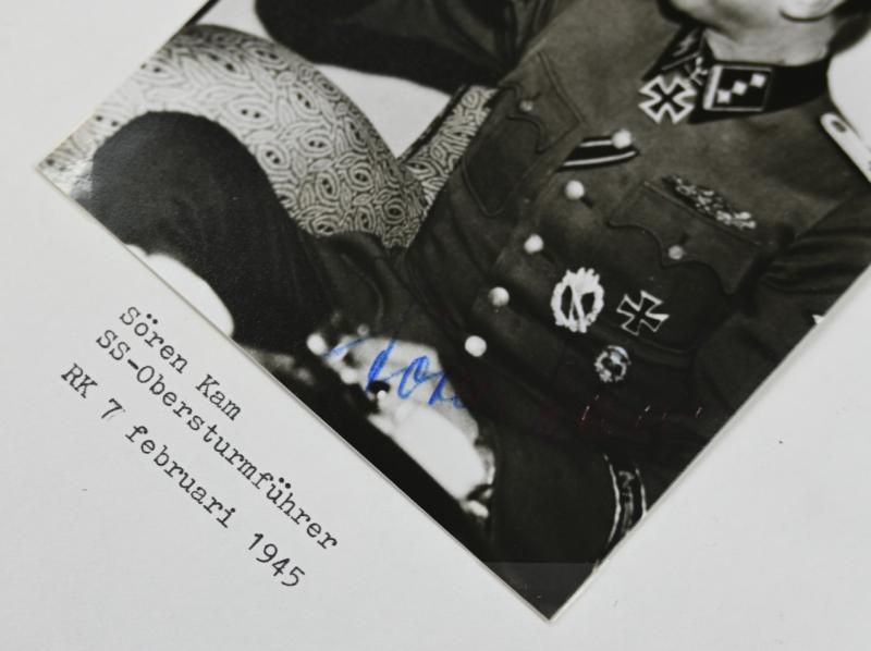 Signature of Waffen-SS KC Recipient 'Søren Kam'