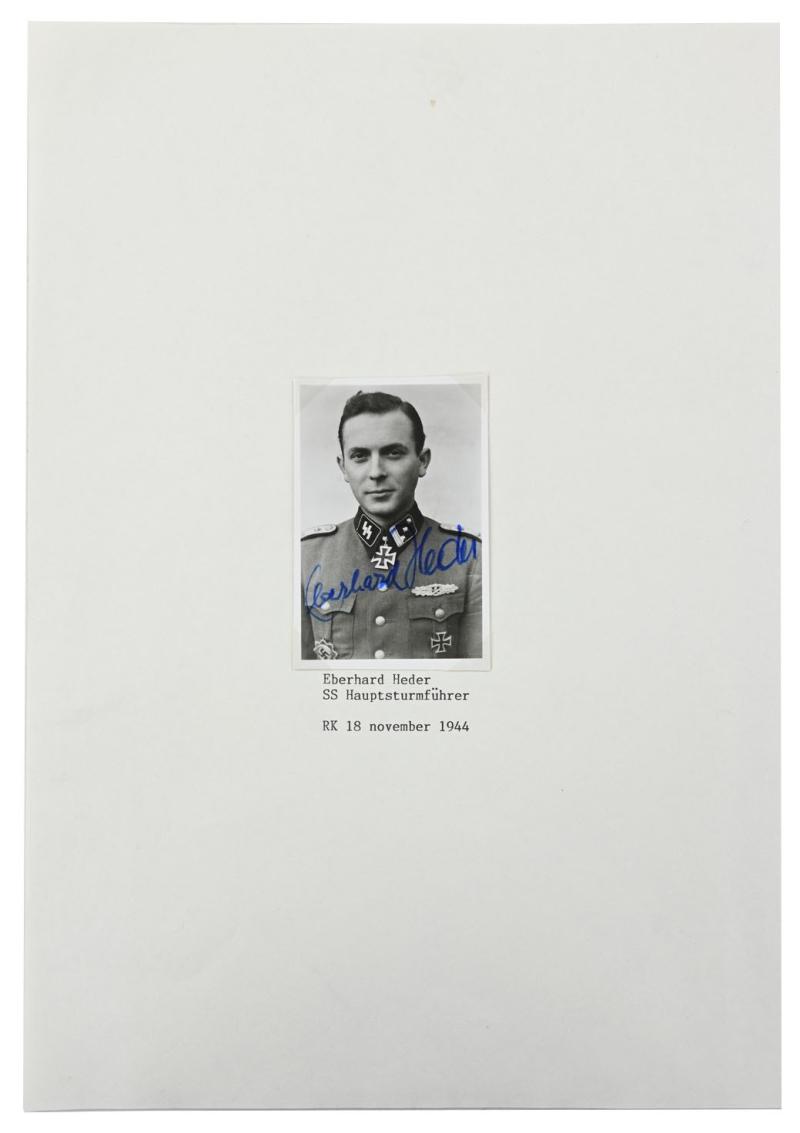 Signature of Waffen-SS KC Recipient 'Eberhard Heder'