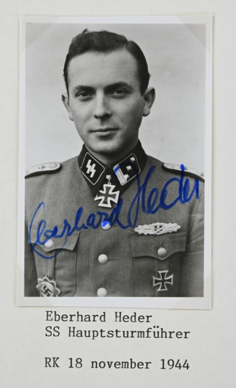 Signature of Waffen-SS KC Recipient 'Eberhard Heder'