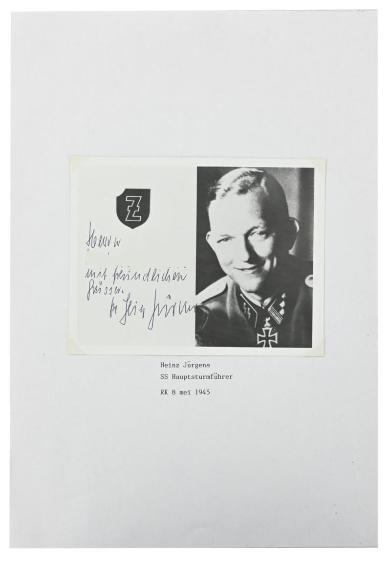 Signature of Waffen-SS KC Recipient 'Heinz Jürgens'