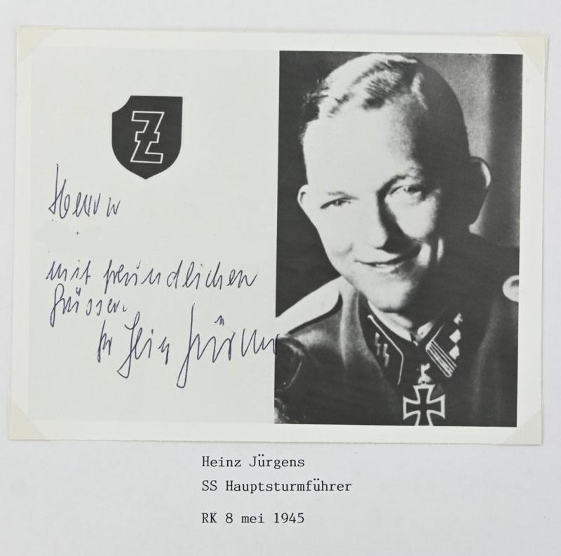 Signature of Waffen-SS KC Recipient 'Heinz Jürgens'