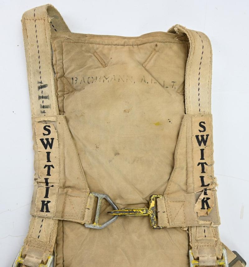 USAAF WW2 Switlik Seat Type Parachute Harness with Seat Cushion