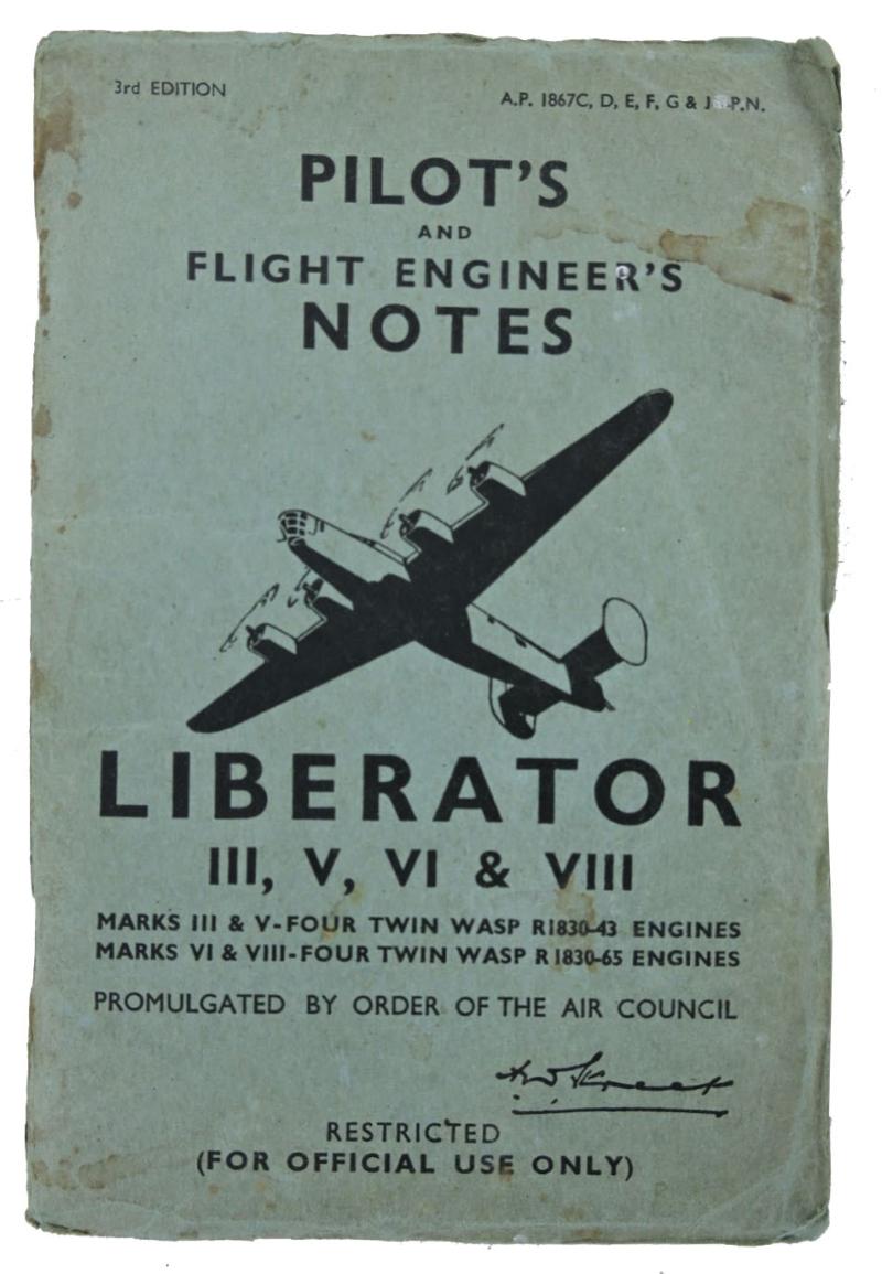 USAAF WW2 Pilot's Notes Liberator 1944