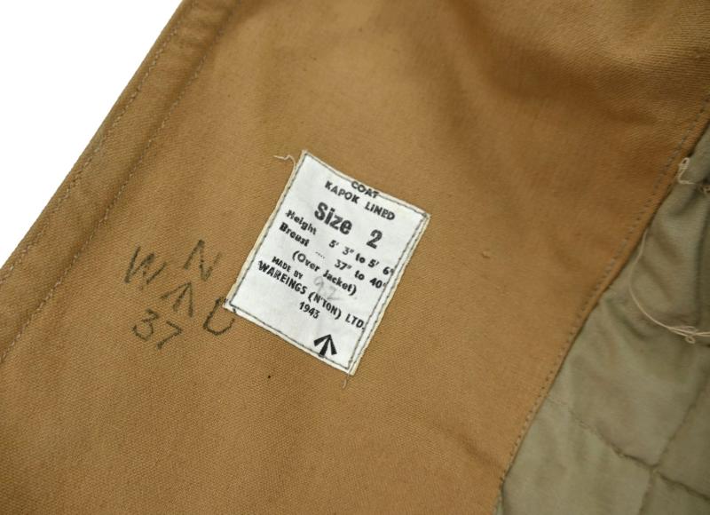 British WW2 Kapok Coat 1943