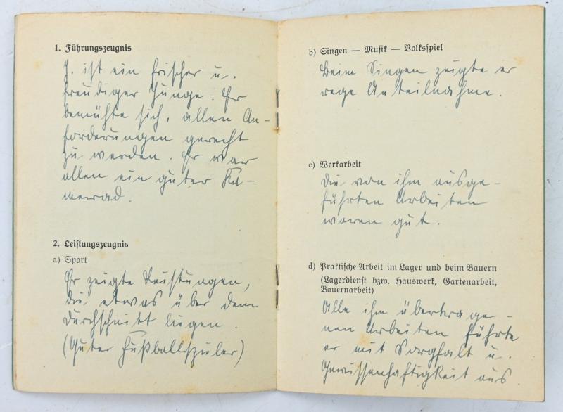 German Hitlerjugend Landjahr ID Booklet & Patch