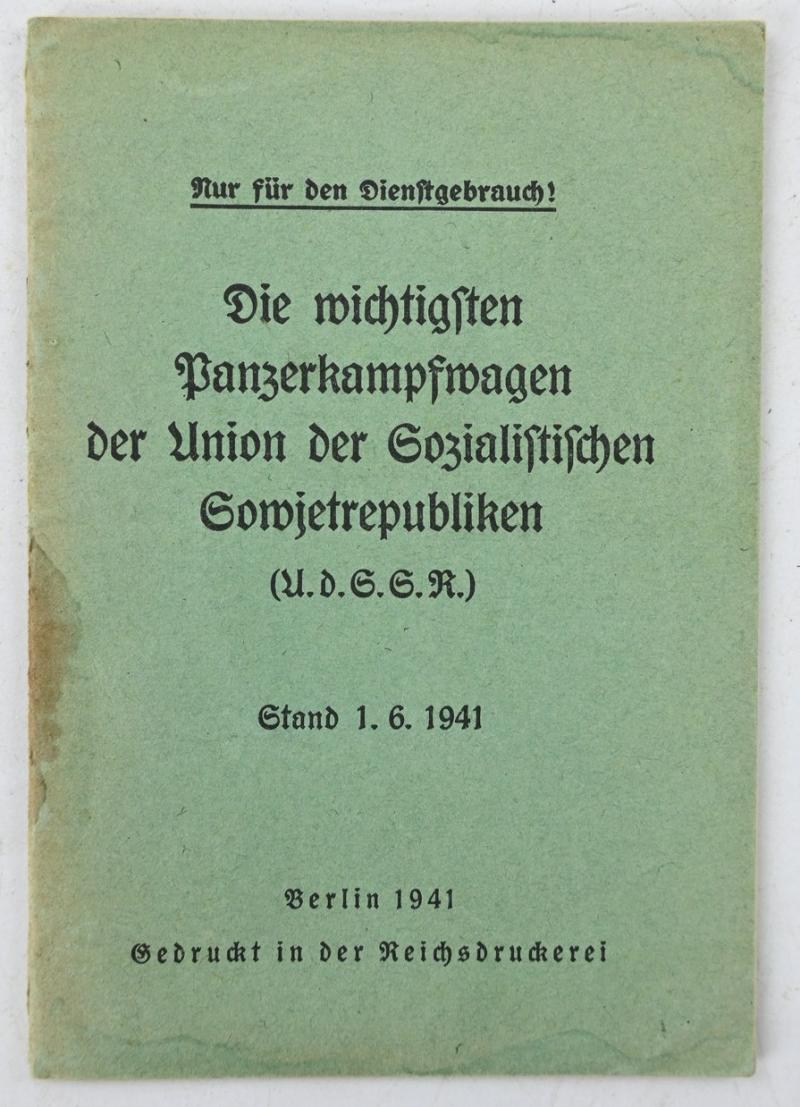 German Panzer Identification Booklet USSR