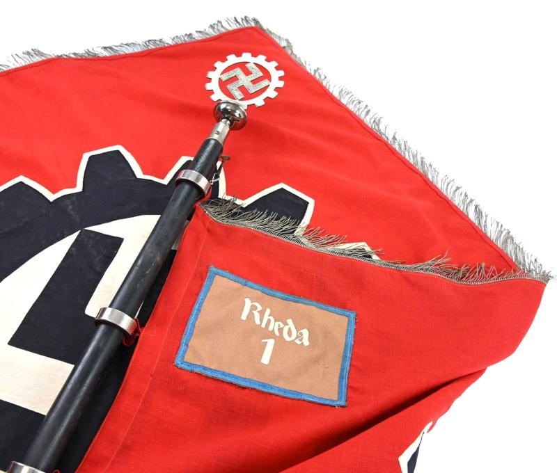 German Third Reich DAF Parade Flag complete with Pole and Poletop