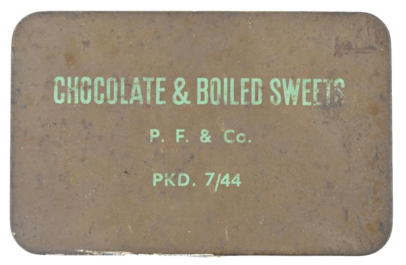British WW2 Tin can of Chocolade & Boiled Sweets