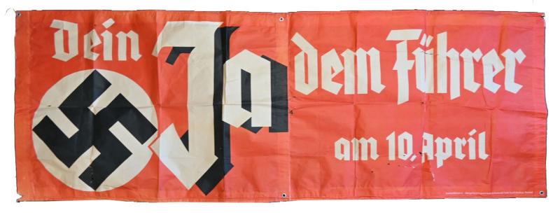 German Third Reich Election Paper Road Banner April 10th, 1938