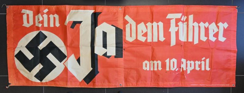 German Third Reich Election Paper Road Banner April 10th, 1938