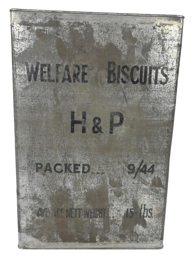 British WW2 Welfare Biscuits Tin Can FULL
