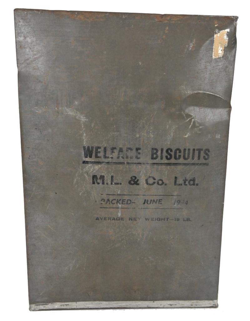 British WW2 Welfare Biscuits Tin Can FULL
