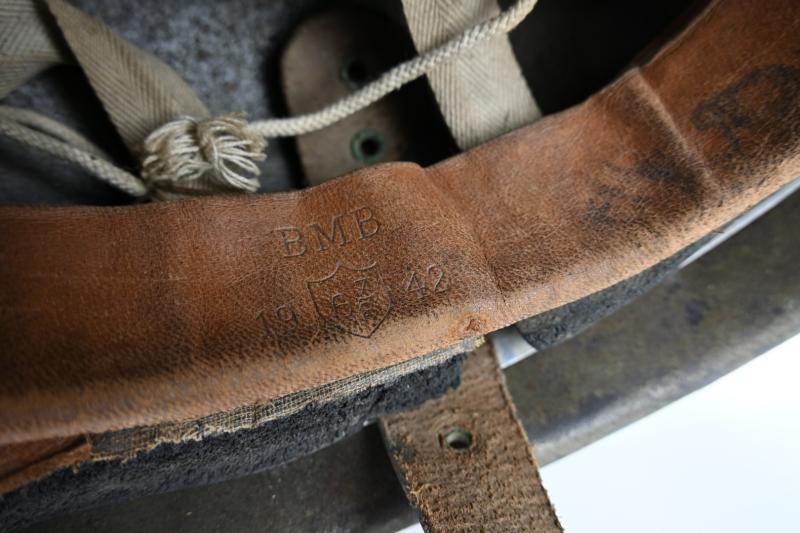 British WW2 Fibre Rim Paratrooper Combat Helmet BMB 1942