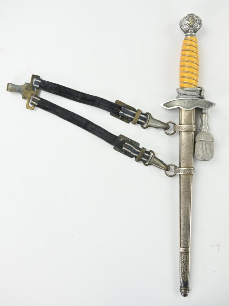 German LW Dagger and Hanger Gold plated